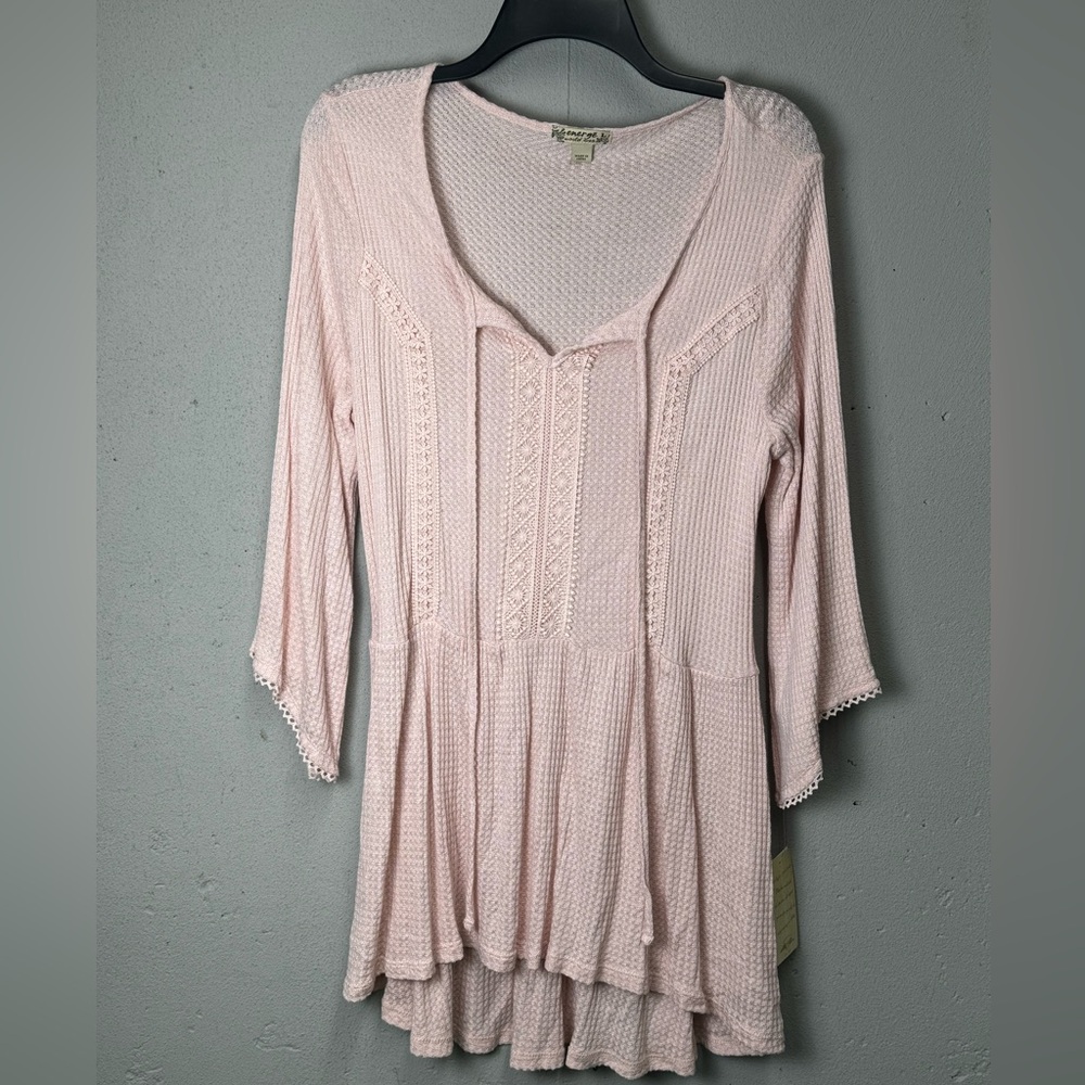 Women’s Pink Pull Over Cardigan Florall Design Size Large